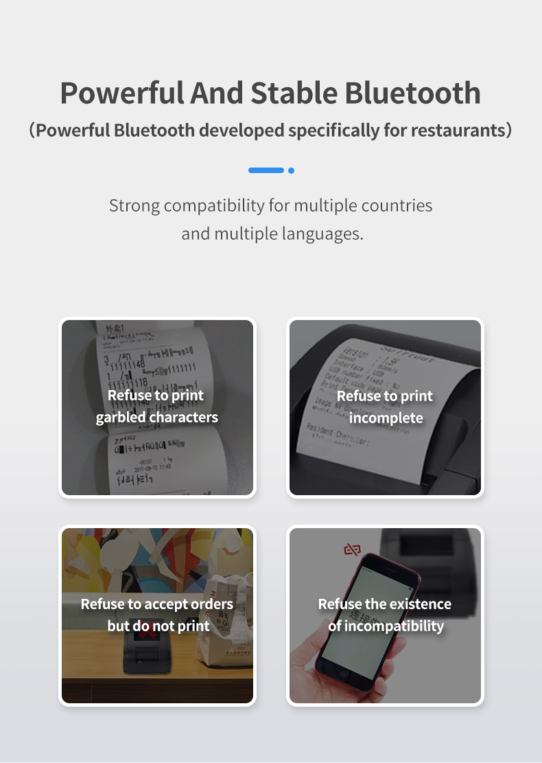 58mm Desktop Thermal Receipt Printer USB   Bluetooth ESC/POS