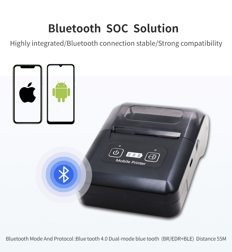 58mm  Portable Blue tooth thermal ticket printer