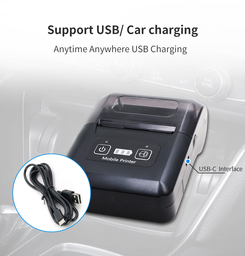 58mm  Portable Blue tooth thermal ticket printer
