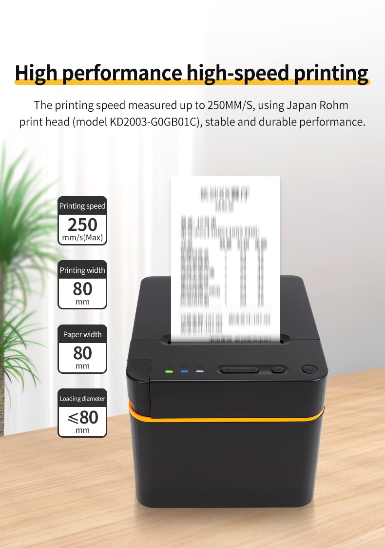 80mm Thermal Desktop Receipt Printer USB LAN ESC/POS