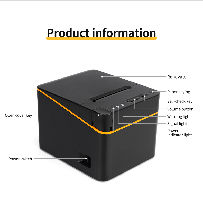 80mm Thermal Desktop Receipt Printer USB LAN ESC/POS