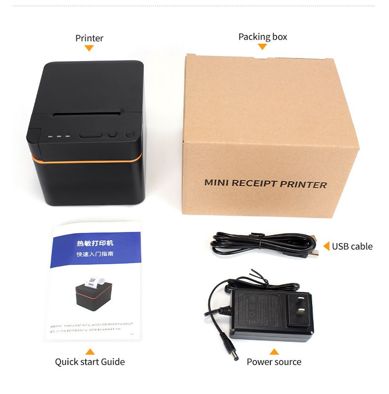 80mm Thermal Desktop Receipt Printer USB LAN ESC/POS