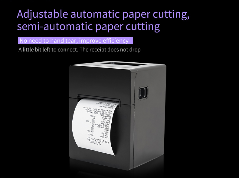80mm thermal receipt ticket printer semi-automatic paper cutting