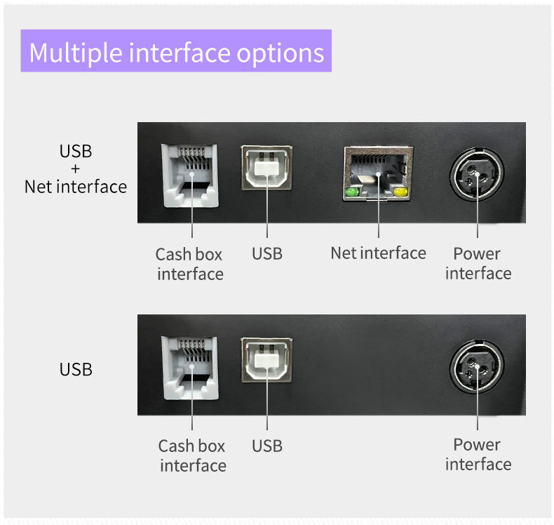 80mm thermal receipt ticket printer semi-automatic paper cutting