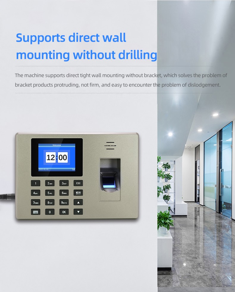 Fingerprint Time Recorder and Biometric Time Attendance Machine OEM Indoor  5V 1A