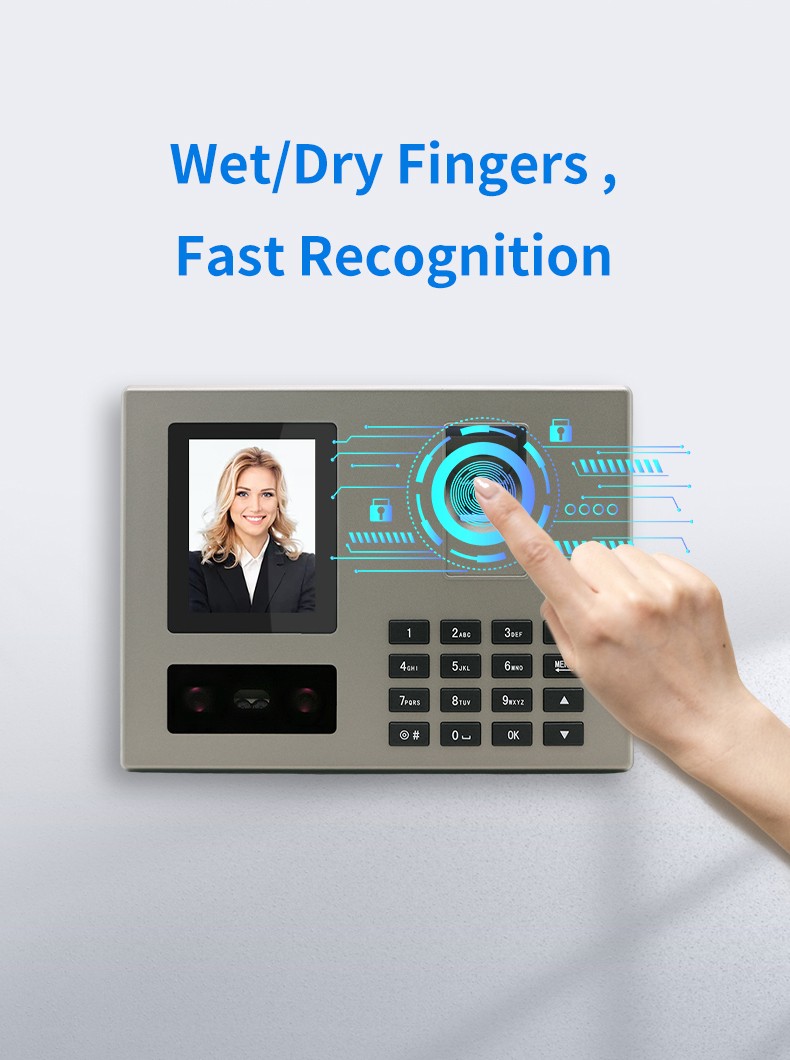 Staff Biometric Face Recognition Fingerprint Scanner Clock In And Out Employee Time Attendance Machine Time Recorder