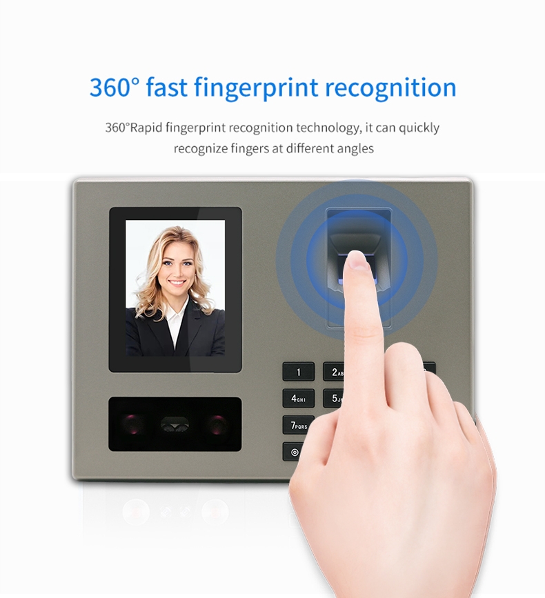Staff Biometric Face Recognition Fingerprint Scanner Clock In And Out Employee Time Attendance Machine Time Recorder