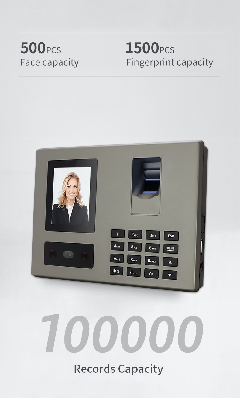 Staff Biometric Face Recognition Fingerprint Scanner Clock In And Out Employee Time Attendance Machine Time Recorder