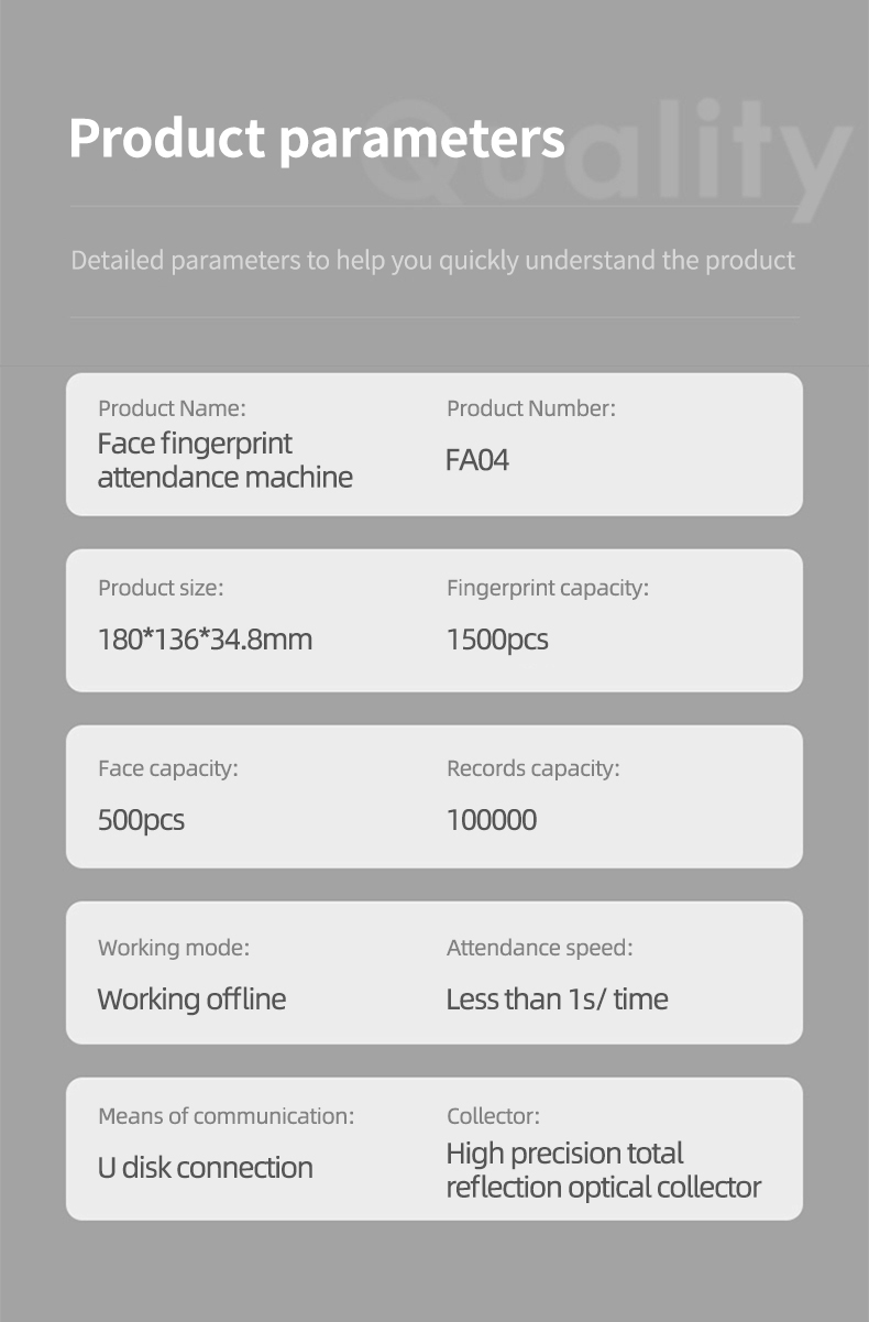Staff Biometric Face Recognition Fingerprint Scanner Clock In And Out Employee Time Attendance Machine Time Recorder