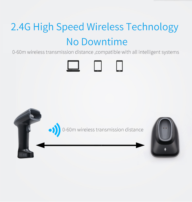 HS23 Wireless 1D 2D barcode scanner with bluetooth