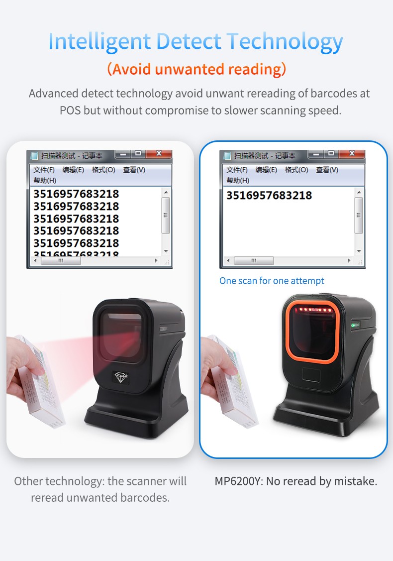MP6200 2D FLATBED WIRED BARCODE SCANNER