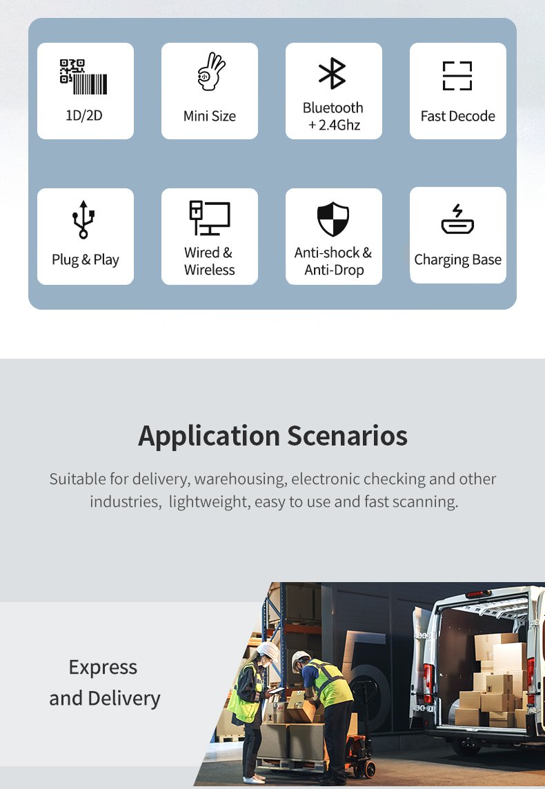 P2300 2D WIRELESS 2.4G BARCODE SCANNER BLUETOOTH