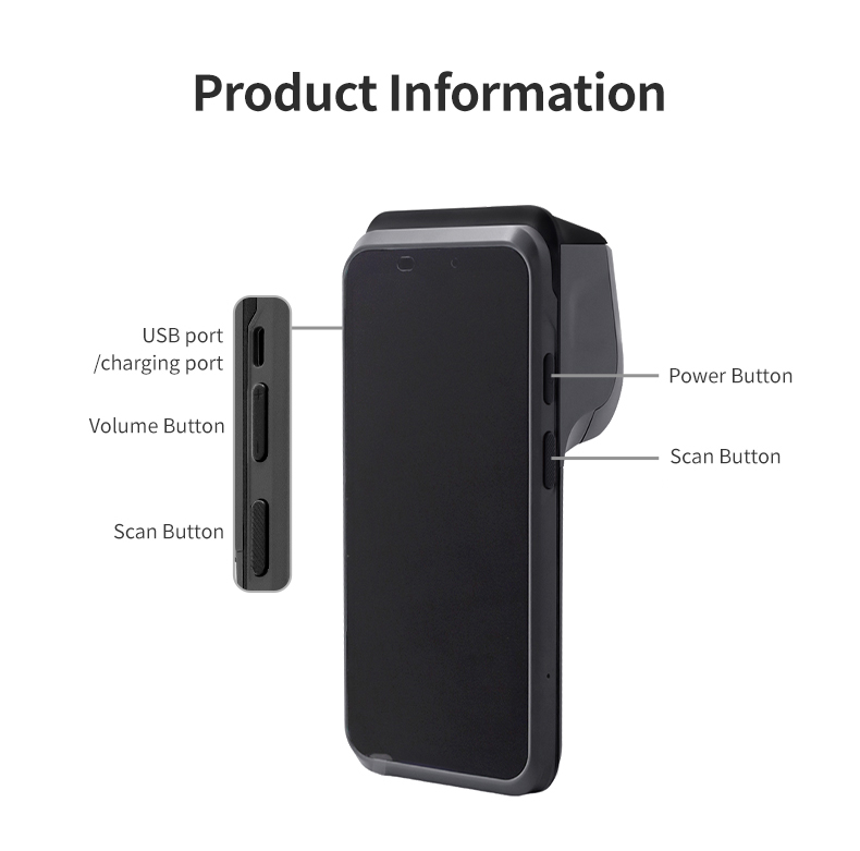 Android 10 Handheld Smart POS Terminal With NFC Card Reader 1D 2D Barcode Scanner